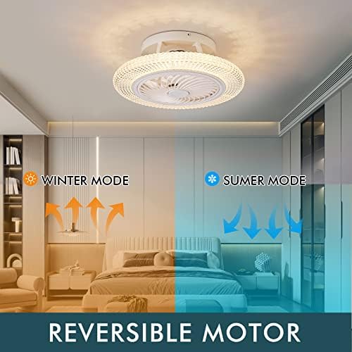 Işıklı Doltoro Tavan Vantilatörleri Kısılabilir LED Uzaktan Kumandalı Geri Dönüşümlü Bıçaklar, Yatak Odası Mutfak