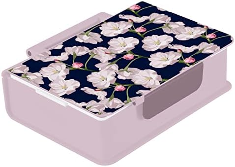 ALAZA Pembe Kiraz Çiçeği Çiçek Bento yemek kabı Çiçek BPA İçermeyen Sızdırmaz Öğle Yemeği Kapları w / Çatal ve Kaşık,