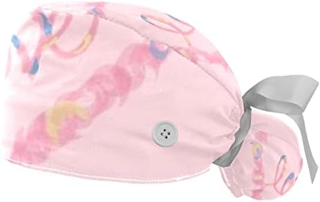 2 Adet Bebek Koyun Beyaz Kalp Yıldız Donanma Fırçalama Kapaklar Düğmeleri ile Ayarlanabilir Şapkalar Kravat Geri Şapka