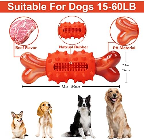 Köpek Çiğnemek Kemik Sert Köpek Oyuncakları Agresif Çiğnemeler için Yıkılmaz Köpek Oyuncakları, Orta Büyük Cins için
