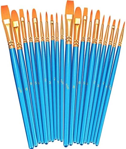 WYFDP 20 adet boya fırçası Seti Yuvarlak Sivri Ucu Boya Fırçaları Naylon Saç Sanatçısı Akrilik Yağ Suluboya (Renk: