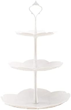 3 Katmanlı Cupcake Standı, Tatlı Masa için Beyaz Ekran Standları, Sevimli Servis Tabakları Meyve için Katmanlı Servis