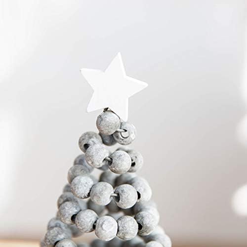 DOITOOL Masa Noel Ağacı Mini Noel Ağacı Modeli ile Yıldız Topper Ahşap Boncuk Craft DIY Creaive Şekli için Noel Masaüstü