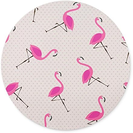 Pembe Flamingolar Mouse pad ile Yeni Desen, Doğal Kauçuk Yuvarlak Mouse Pad, Kaliteli Yaratıcı Bilek Korumalı Bileklikler