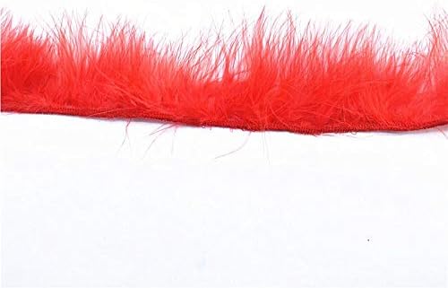 TTNDstore 5-10yard Sülün Kırmızı Tüy Şerit Trim 5-8cm Dekor Tüyleri Takı Yapımı İçin Plumas DIY Tüyler Parti-55405