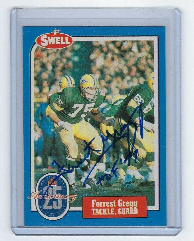 1988 PACKERS Forrest Gregg imzalı kart w/HOF 77 Swell 45 OTOMATİK İmzalı-NFL İmzalı Futbol Kartları