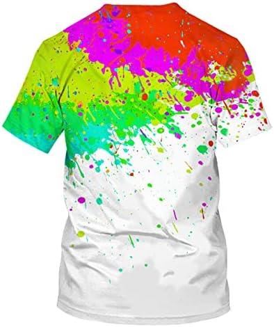 Unisex 3D Desen Baskılı Kısa Kollu T-Shirt Casual Grafik Tees Renkli Yenilik Tee Gömlek Üst Erkekler Kadınlar için