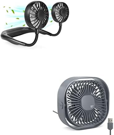 Taşınabilir Boyun Fanı, El Ücretsiz Kişisel Asılı Boyun Spor Fanı USB Şarj Edilebilir Soğutma Kafası Fanı, USB Masa