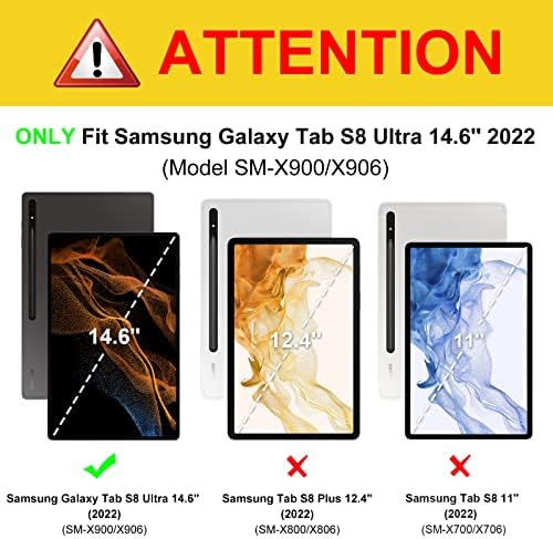 Fintie Kılıf Samsung Galaxy Tab için S8 Ultra 14.6 inç 2022( Model SM-X900/X906), Cepli Çoklu Açı Portföy Kapağı Otomatik