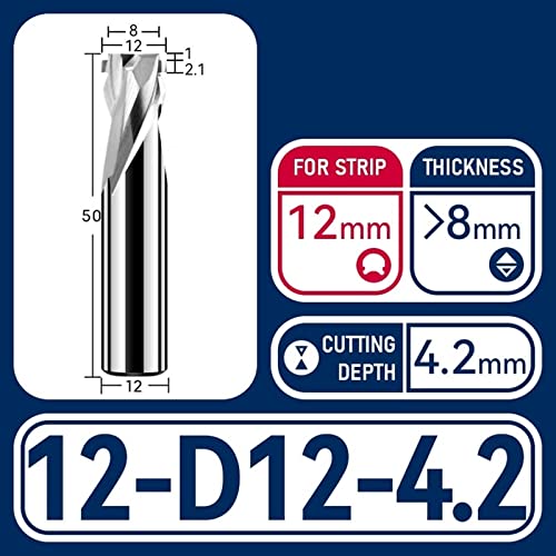 Gravür Neon ışık şeridi esnek silikon 8 10mm Tungsten karbür çelik yuvası 1 adet (Boyut : 12mm-12D-4.2)