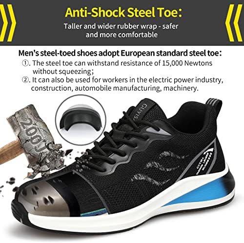 KGJIANDA Çelik Burunlu Ayakkabı Erkekler Kadınlar için iş ayakkabısı Erkekler için Güvenlik Çelik Burunlu Spor Ayakkabı