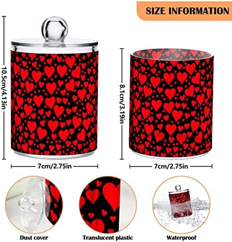 ALAZA 4 Paket Qtip Tutucu Dağıtıcı sevgililer Günü Kalp 9 Banyo Organizatör Kutuları Pamuk Topları / Temizleme Bezi