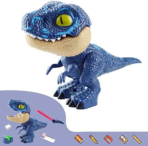 TSOEPLL 5 in 1 yaratıcı dinozor oyuncak modeli cetvel, kalem, kalemtıraş, ciltleme makinesi, silgi, okula dönüş hediyesi