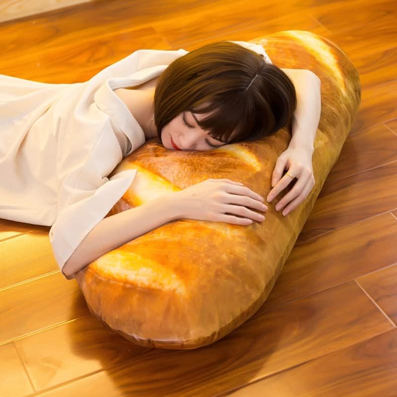 YOMOTREE Ekmek Yastık, 3D Simülasyon Ekmek Gıda Peluş,Dev Ekmek Yastık Çocuklar için Yetişkin,Bel Baget Arka Yastık,komik