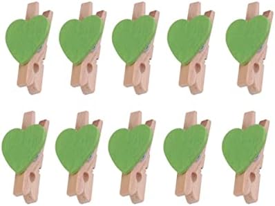 SOIMISS Vintage Dekor Yeşil Dekor 50 adet Ahşap Clothespins Mini Kalp Fotoğraf Klipler Dekoratif Clothespins Craft