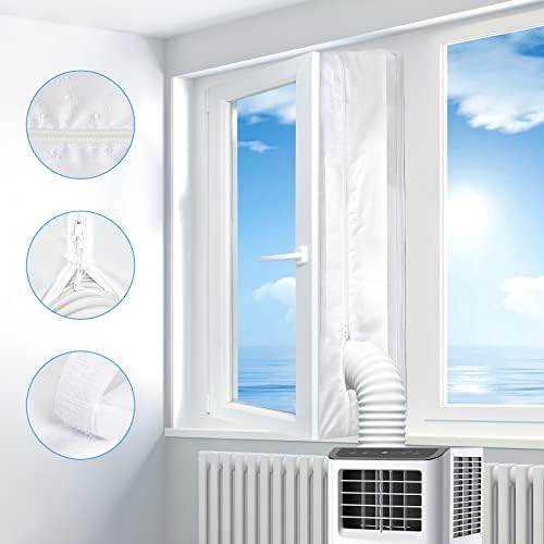 Taşınabilir Klima için Gruntbear Evrensel Pencere Contası, Taşınabilir AC Pencere Contası Kiti, Fermuarlı ve Yapışkanlı