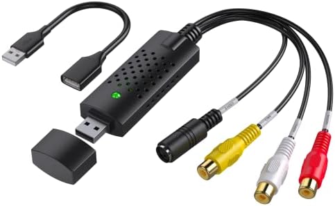 USB Video Yakalama Aygıtı, RCA USB Video Dönüştürücü, Video Yakalama Kartı VHS/Mini DV/VCR/Hi8/DVD Dijital Dönüştürücü
