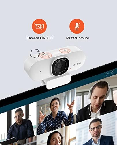 Mikrofonlu NUROUM V15-AF 2K Web Kamerası, Gizlilik Kapaklı ve Sessiz 1080p 60FPS Otomatik Netlemeli Web Kamerası,