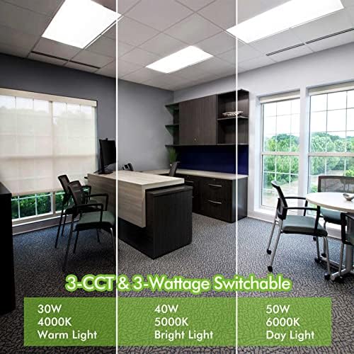 hykolity 2x2 FT LED düz Panel Troffer ışık, 30/40/50W, CCT Seçilebilir 4000K/5000K/6000K Açılır Tavan ofis ışıkları,