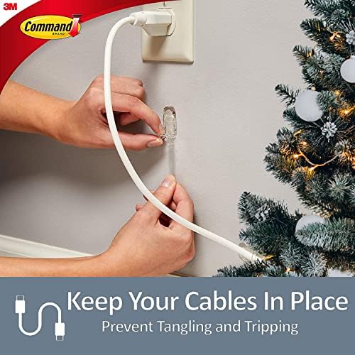Komut Şeffaf Kablo Klipsleri-Dize ışıkları, Noel Süsleri, Duvar, Ofis veya Ev Telleri için Plastik Yapışkan Kablo