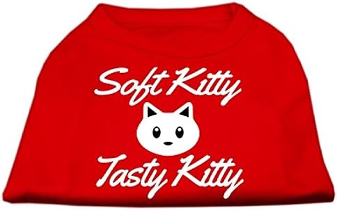 Mirage Evcil Hayvan Ürünleri 14 inç Softy Kitty, Lezzetli Kitty Serigrafi Köpek Gömleği, Büyük, Kırmızı