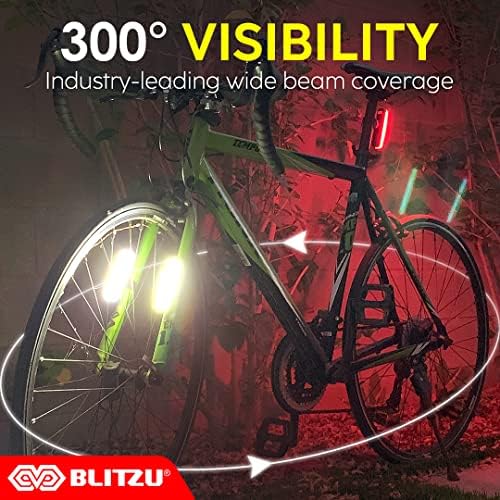 BLITZU 2023 Cyborg 200H Bisiklet Far veya 200T Kuyruk Lambası USB-C Şarj Edilebilir LED Bisiklet ışıkları Seti Ön