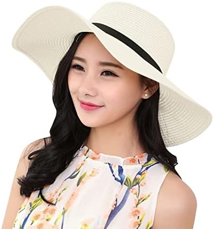 Bayan Güneş Hasır Şapka Geniş Ağızlı Yaz Şapka Katlanabilir Roll up Disket plaj şapkaları Kadınlar için