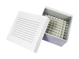 Alkali Bilimsel SB3C - 100 Beyaz 3 100 Hücreli Bölücülü Karton Dondurucu Kutusu, 5-1/4 Uzunluk x 5-1 / 4 Genişlik