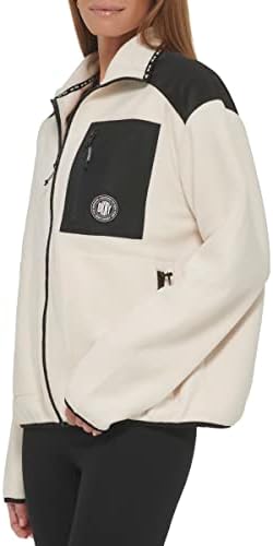 DKNY kadın Spor Tam Zip Hibrid Polar Polar Ceket
