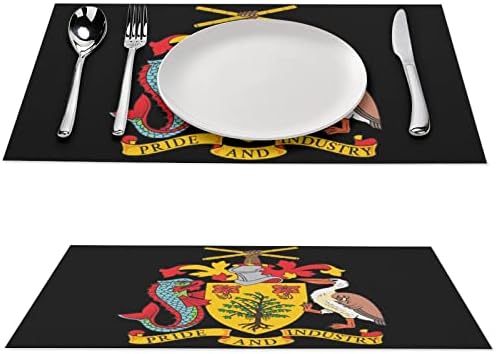 Barbados Ulusal Amblemi Plastik Yemek Masası Mat 17.7 X 11.8 PVC masa koruyucu örtü Koruyucu Dikdörtgen