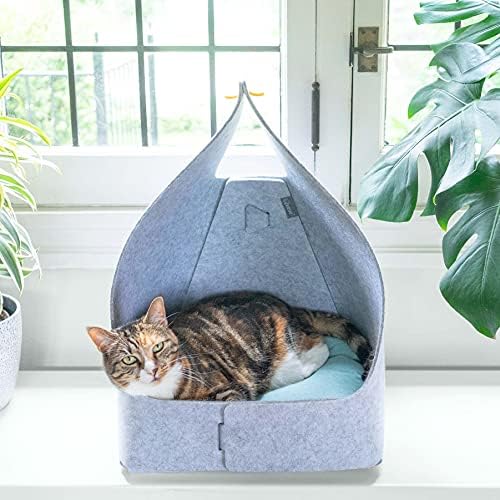 Wiski Cat, Ray-Modern Keçe Kedi Yatağı-Kapalı Mağara Sığınağı, Büyük Kediler, Yavru Kediler ve Küçük Köpekler için