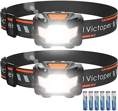 Victoper 2 paketi LED far, 1100 lümen parlak hafif kafa lambası ile 4 modu, IPX5 su geçirmez kafa ışık için kırmızı