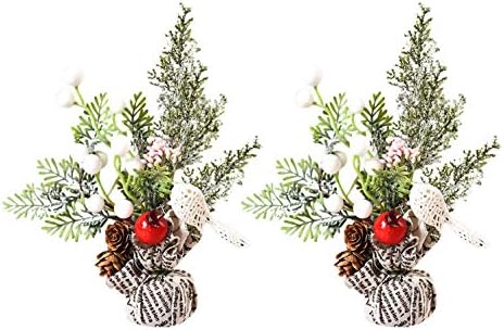 YİİSU 349Y80 2 Adet Noel Dekorasyon Mini Noel Ağacı Süsler Pencere Ağacı Dekorasyon