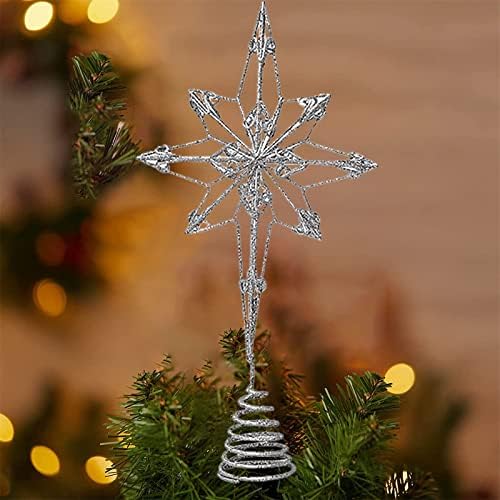 Bahçe için açık Heykeller Büyük Glitter Zanaat Merry Christmas Dekorasyon Parti Yüksek Metal Üst Yıldız Noel Dekoratif
