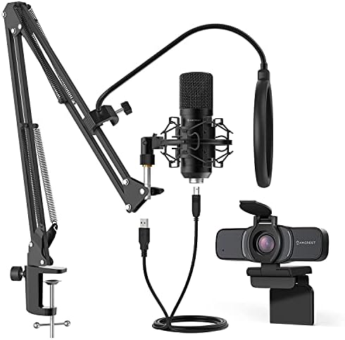 Gizlilik Kapaklı ve Çok Yönlü Mikrofonlu Amcrest 1080P Web Kamerası, Web Kamerası USB Kamera, Bilgisayar Masaüstü