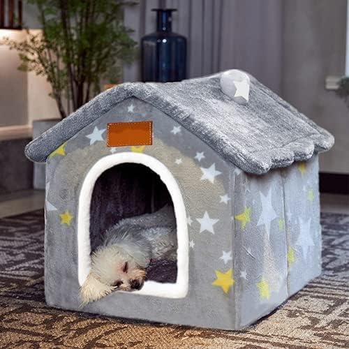 Köpek Evi Kapalı, katlanabilir Yumuşak Kulübesi Yatak Yastık ile Küçük Orta Büyük Köpekler Kediler için, kış Sıcak