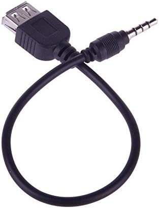 Siyah 3.5 mm Erkek AUX Ses Tak Jack USB Dişi dönüştürücü kablosu kablosu Araba MP3