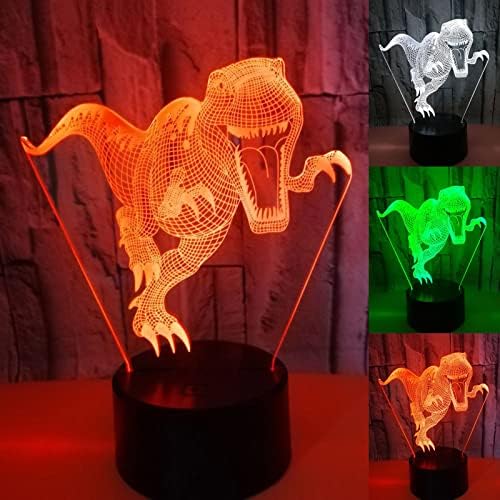 Cakına Gökyüzü Projektör Dinozor Renkli Dokundu 3D Gece Lambası çocuk Yatak Odası Gece Renkli LED Stereo Visiones