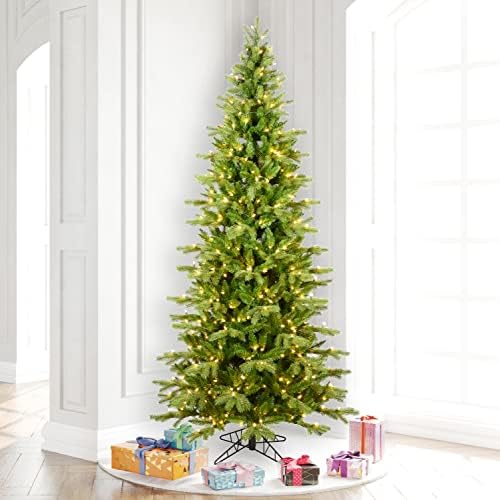 Vickerman 4.5 ' Balsam Ladin İnce Yapay Noel Ağacı 450 Sıcak Beyaz Alçak Gerilim 3MM LED Işıklar, 540 PE/PVC İpuçları-Sahte