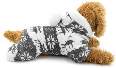 Zunea Kadife Ceket Küçük Köpekler için Pet Kedi Köpek Hoodie Tulum Pijama Noel Noel Kostümleri Ren Geyiği Kar Tanesi