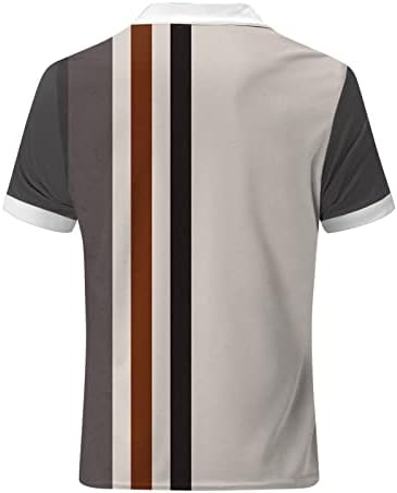 HDDK Yaz polo gömlekler Mens için, 2022 Yeni erkek Fermuar Boyun Kısa Kollu Golf Üstleri Renk Bloğu Patchwork Casual