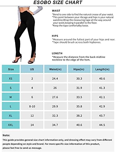 Esobo kadın Crossover Yüksek Belli Bootcut Yoga Pantolon Bölünmüş Hem Tayt egzersiz pantolonları İş pantolonu takım