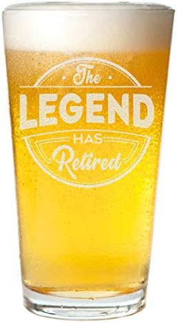 Veracco Efsane Emekli bira bardağı bira bardağı Komik doğum günü hediyesi Babalar Günü Baba Büyükbaba Üvey Baba (Şeffaf,