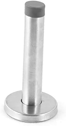 X-DREE Paslanmaz Çelik Gümüş Ton 4.5 Uzunluk Kat Monte Kapı Dur Stoper Tampon (Acero inoxidable Tono plateado 4.5