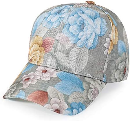 ZLYC Kadın Moda Çiçek Baskı Beyzbol Şapkası Hawaiian Ayarlanabilir Snapback Baba Şapka
