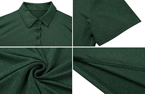 Totatuit kadın Golf Polo T Shirt Nem Esneklik Hızlı Kuru 4 Düğmeli Atletik V Boyun Kısa Kollu Gömlek