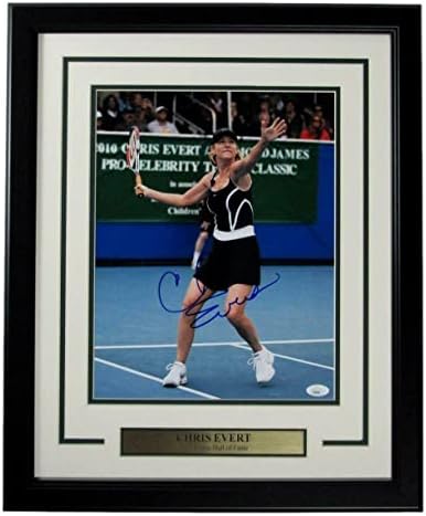 Chris Evert Tenis Şampiyonu İmzalı / Otomatik 11x14 Fotoğraf Çerçeveli JSA 165772-İmzalı Tenis Fotoğrafları