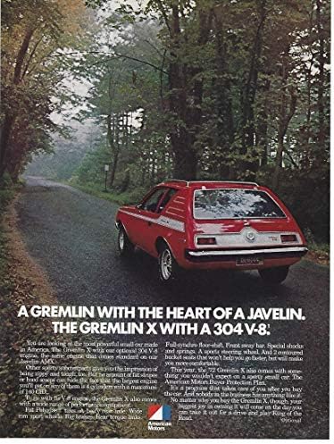 1972 Orijinal Dergi Baskı Reklamı 2 AMC Gremlin X