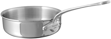 Mauviel M'cook 5 Katlı Cilalı Paslanmaz Çelik Yaylı Kavisli Sote Kapaklı Tava ve Dökme Paslanmaz Çelik Sap, 2.1-qt,
