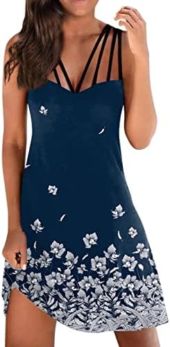 Kadınlar Düz Baskı Çiçek Tunik Mini Elbise Yaz Bahar Elbise Sevimli Kapalı Omuz Boho T Shirt Elbise Kolsuz Bir Çizgi